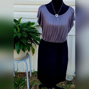 Ann Taylor Loft Gray and Black Dress